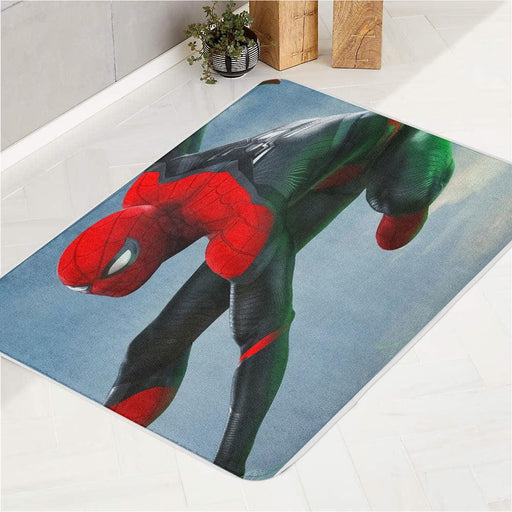 jumping spiderman far from home tom holland bath rugs