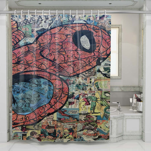 spiderman comic avengers shower curtains