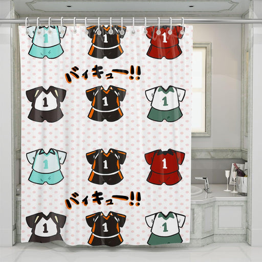 jersey haikyuu volley ball team shower curtains