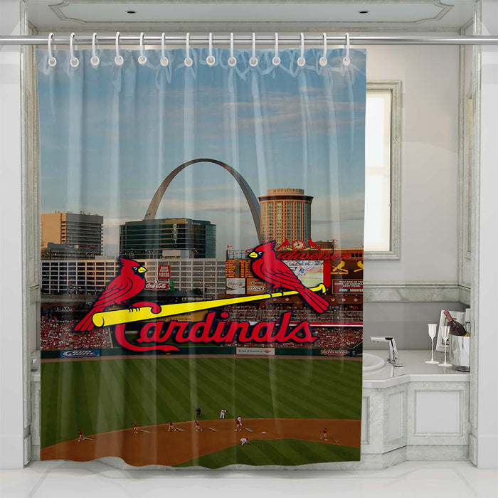 st louis cardinals arch 03 shower curtains