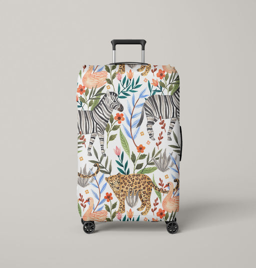 jungle animals and flora art Luggage Cover | suitcase