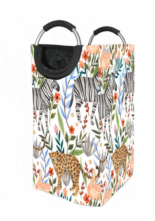 jungle animals and flora art Laundry Hamper | Laundry Basket