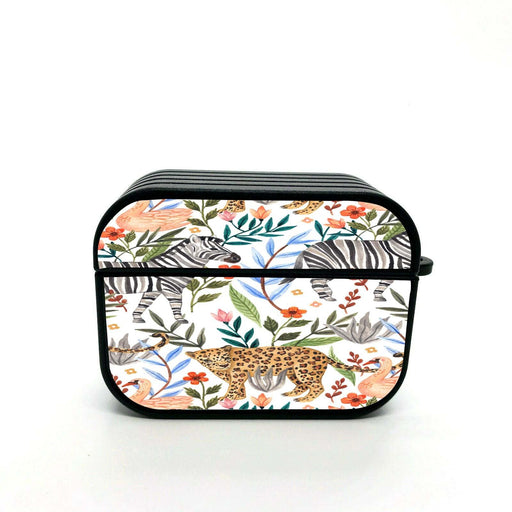 jungle animals and flora art airpods case