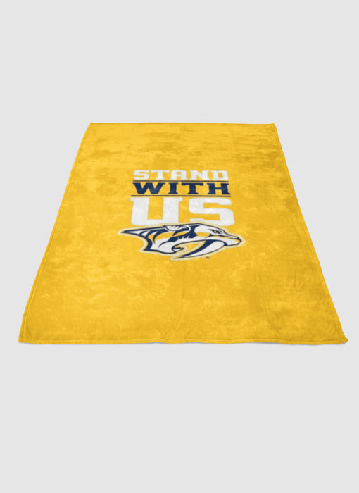 stand with  Nashville Predators soft fleece blanket