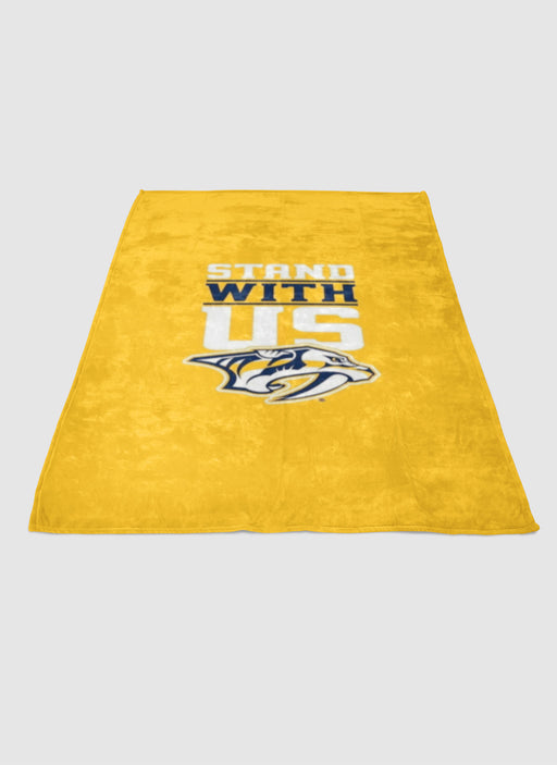 stand with  Nashville Predators soft fleece blanket