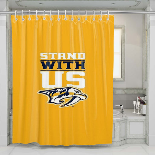 stand with  nashville predators shower curtains