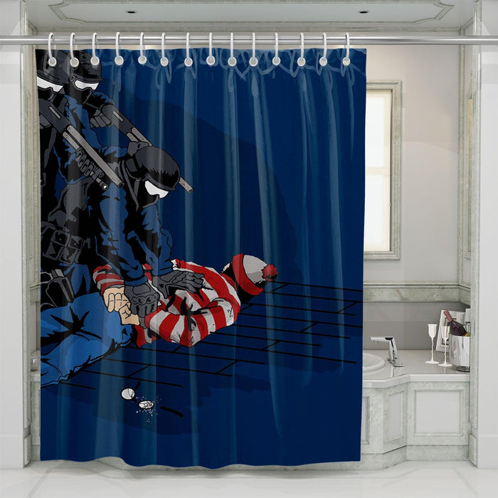 joker find out with police shower curtains