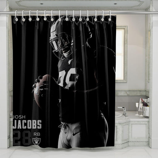 josh jacobs from oakland raiders shower curtains