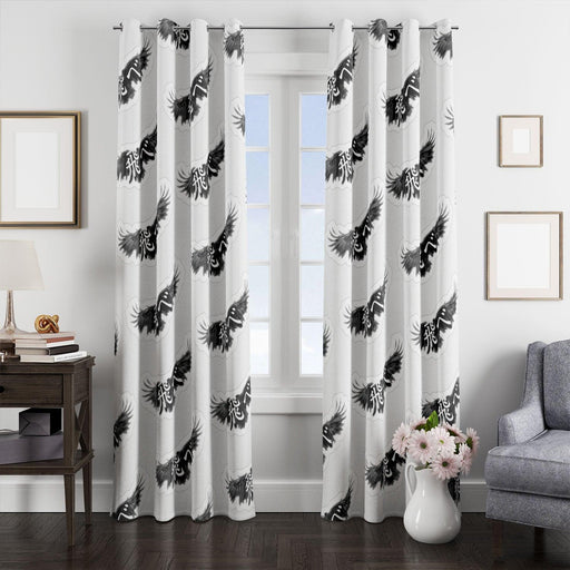 karasuno black crows haikyuu window Curtain