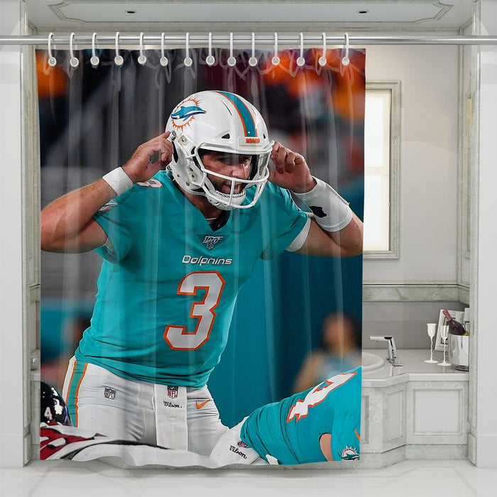 josh rosen dolphins nfl player shower curtains