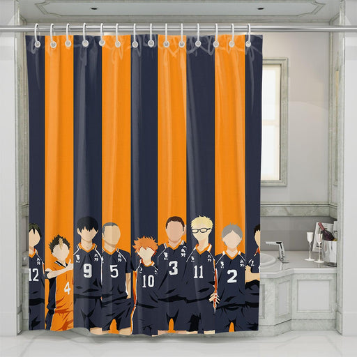 karasuno full team player haikyuu shower curtains