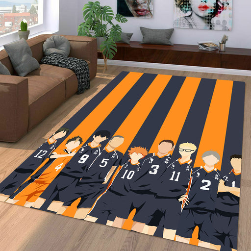 karasuno full team player haikyuu Living room carpet rugs