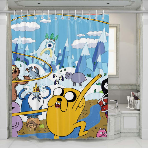 jake and another character adventure time shower curtains