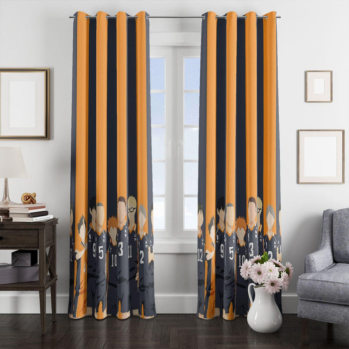 karasuno full team player haikyuu window Curtain