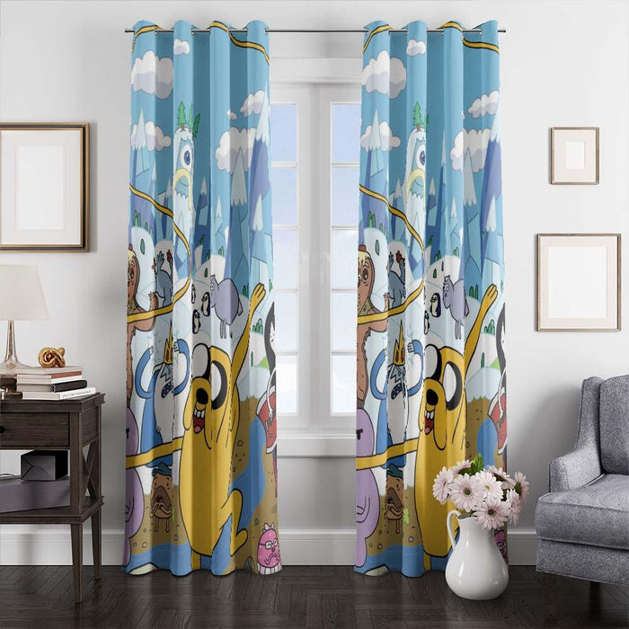 jake and another character adventure time window curtains