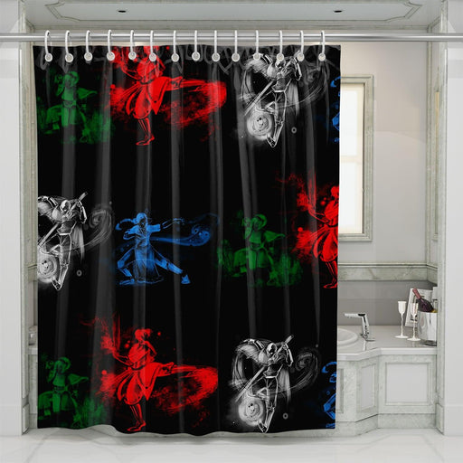 katara and friends from avatar the last airbender shower curtains