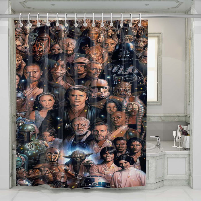 star wars characters shower curtains