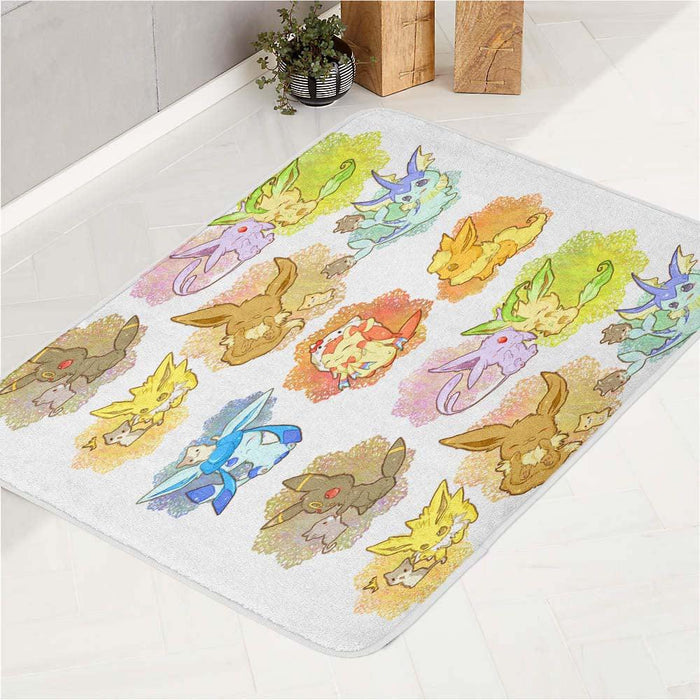 kawaii species of pokemon bath rugs