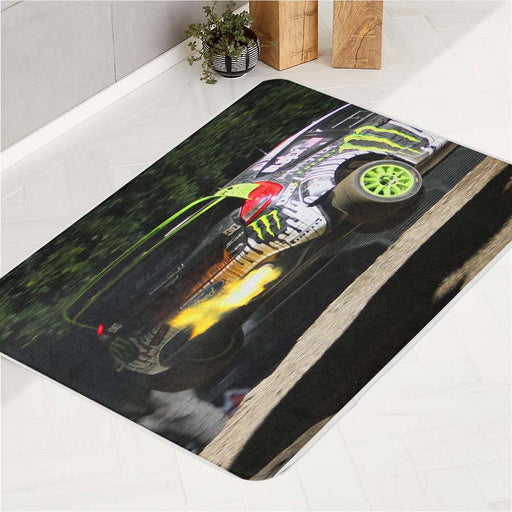 jumping of racing car extreme bath rugs