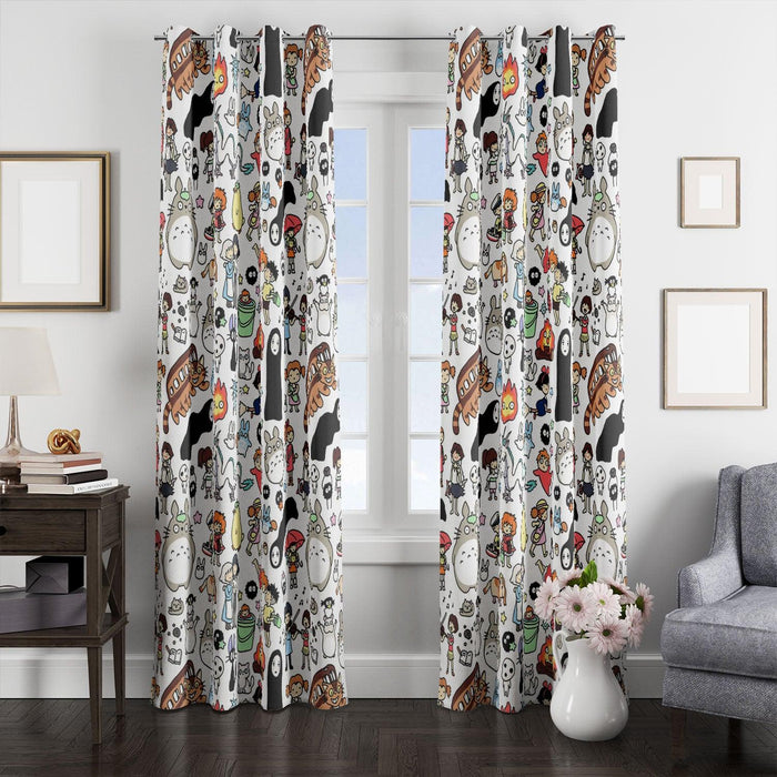 kawaii spirited away ponyo ghibli window Curtain