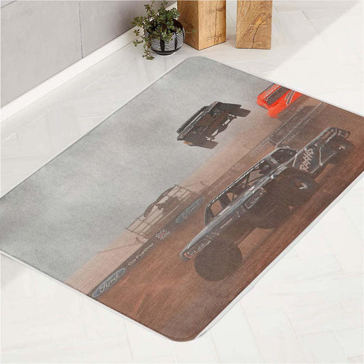 jumping offroad car racing bath rugs