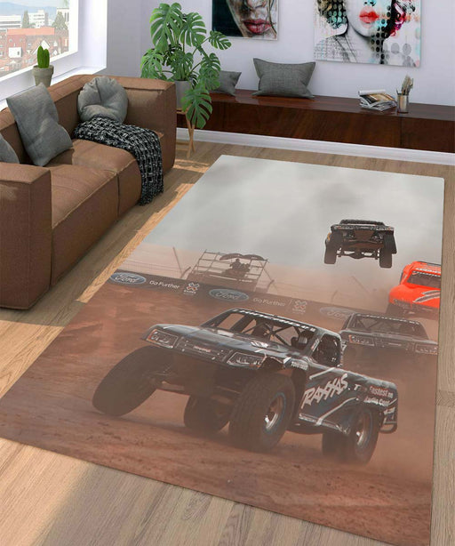 jumping offroad car racing Living room carpet rugs