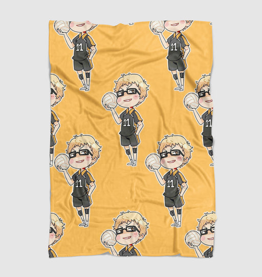 kei tsukishima siwth volley ball karasuno Ultra soft fleece blanket