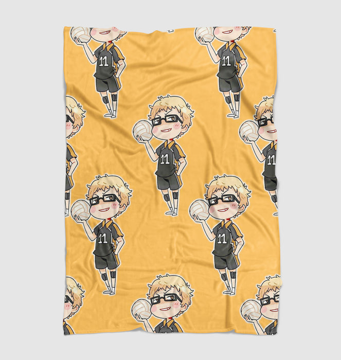 kei tsukishima siwth volley ball karasuno Ultra soft fleece blanket