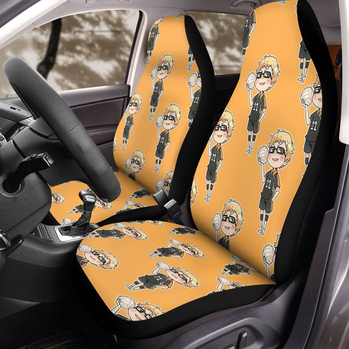 kei tsukishima siwth volley ball karasuno Car Seat Covers