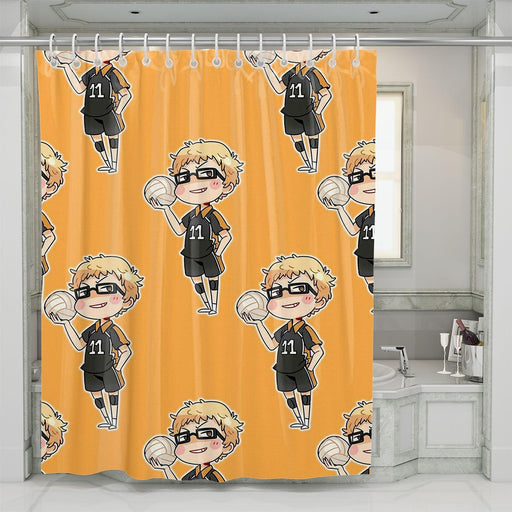 kei tsukishima siwth volley ball karasuno shower curtains