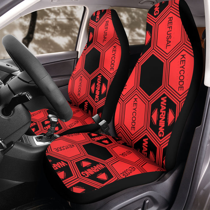 keycode warning level 1 evangelion Car Seat Covers