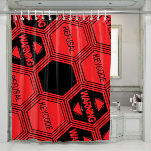 keycode warning level 1 evangelion shower curtains