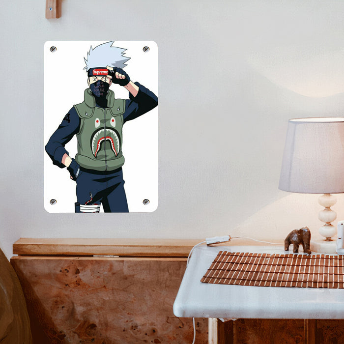 kakashi supreme and bape Poster Metal print wall art