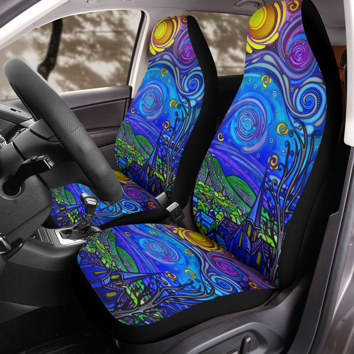 Starry Night Stained Glass Car Seat Covers