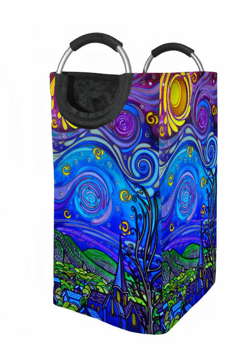 starry night stained glass Laundry Hamper | Laundry Basket