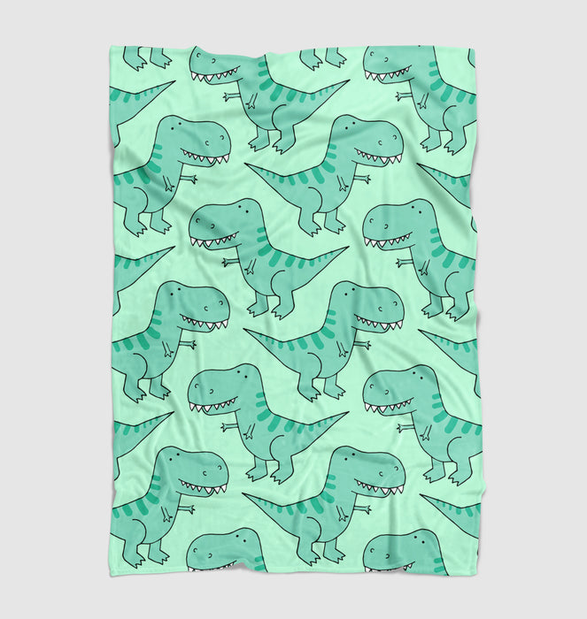 kid green dinosaurs cartoon Ultra soft fleece blanket