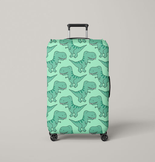 kid green dinosaurs cartoon Luggage Cover | suitcase