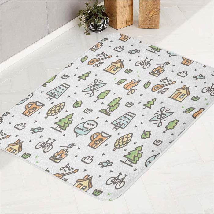 kids camp with animal bath rugs