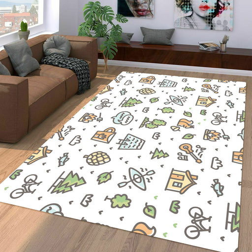 kids camp with animal Living room carpet rugs