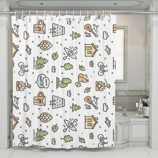 kids camp with animal shower curtains