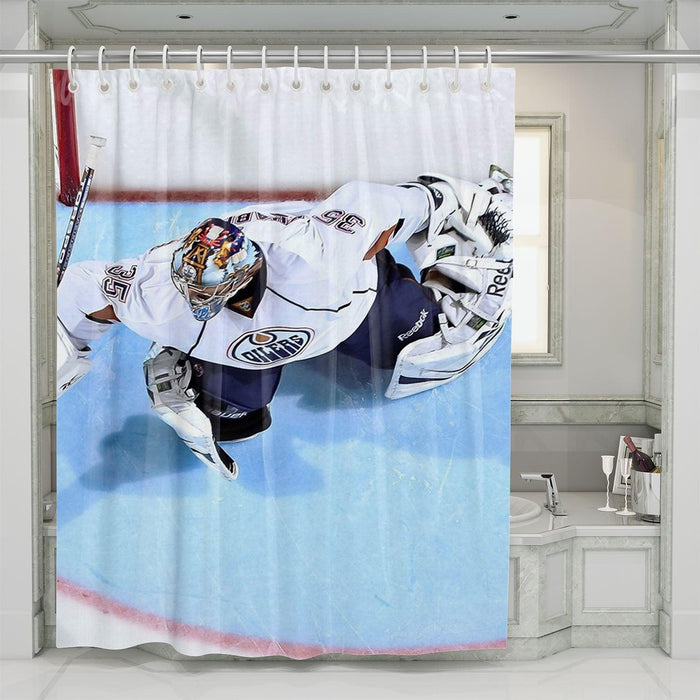 keeper of hockey nhl player shower curtains