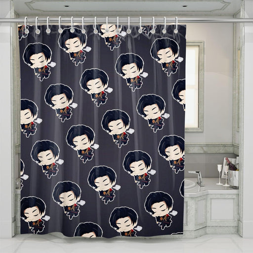 king anime chibi boy shower curtains