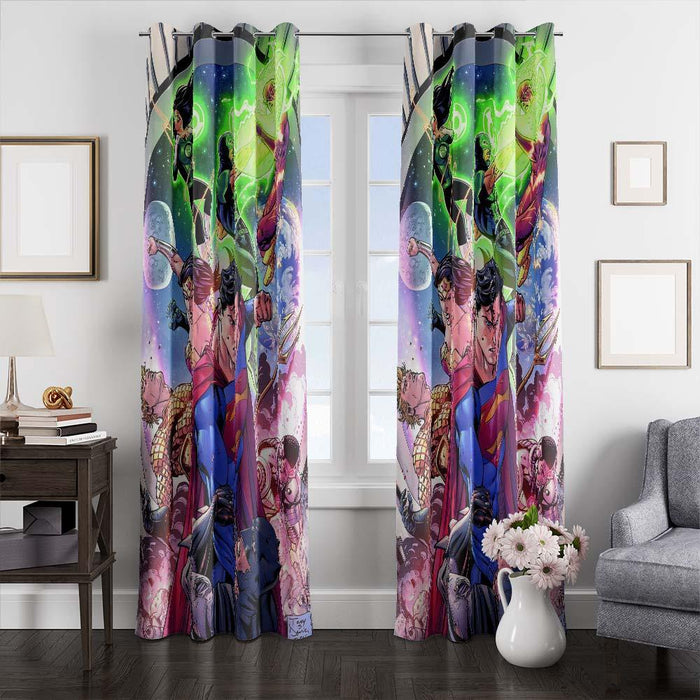 justice league power character window curtains