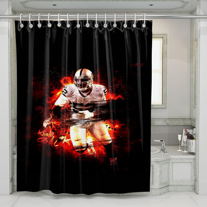 khalil mack from oakland raiders shower curtains