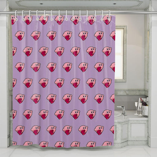 kirby cute character pattern shower curtains