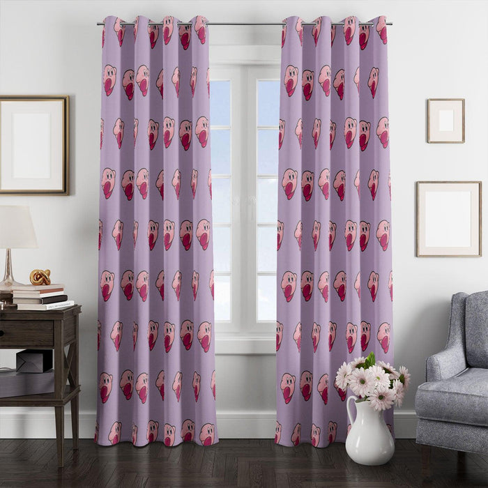 kirby cute character pattern window Curtain