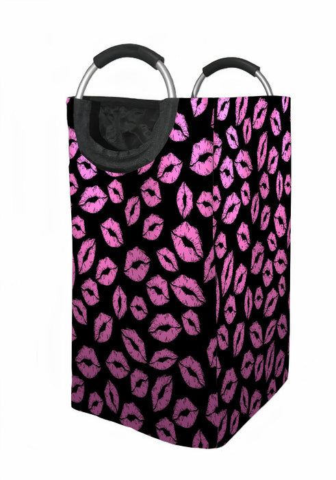 kiss lips xoxo pink Laundry Hamper | Laundry Basket