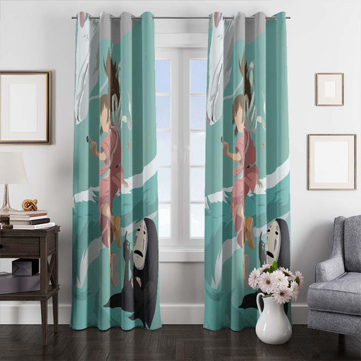 kaonashi sen and haku window curtains