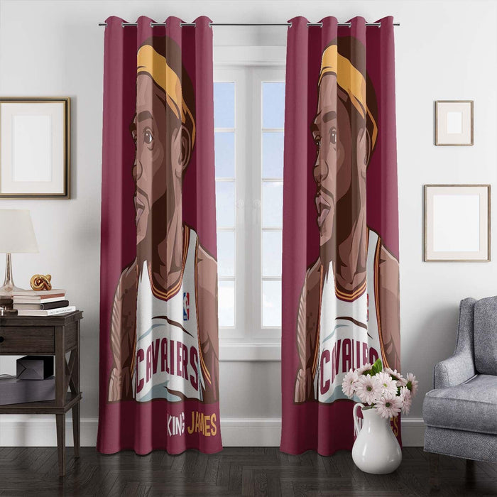 king james vector nba legend cavaliers window Curtain