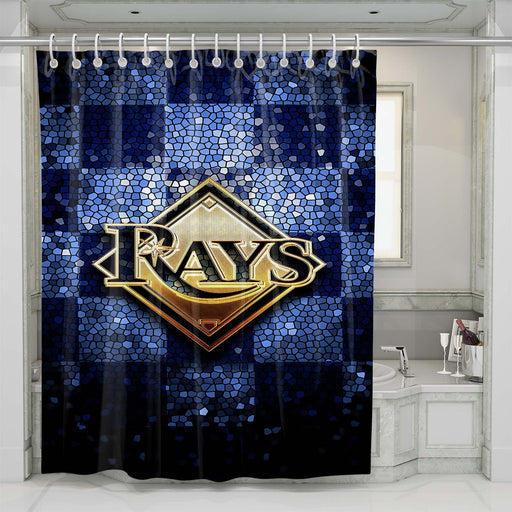 tampa bay rays glitter logo shower curtains